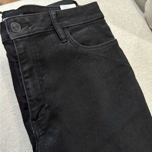 Hudson Jeans Noa midrise straight black sparkly jeans
